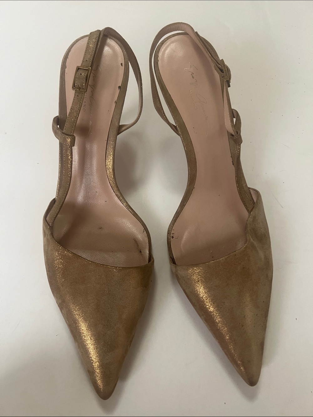 GIORGIO ARMANI LEATHER SLINGBACK SANDALS SIZE 39